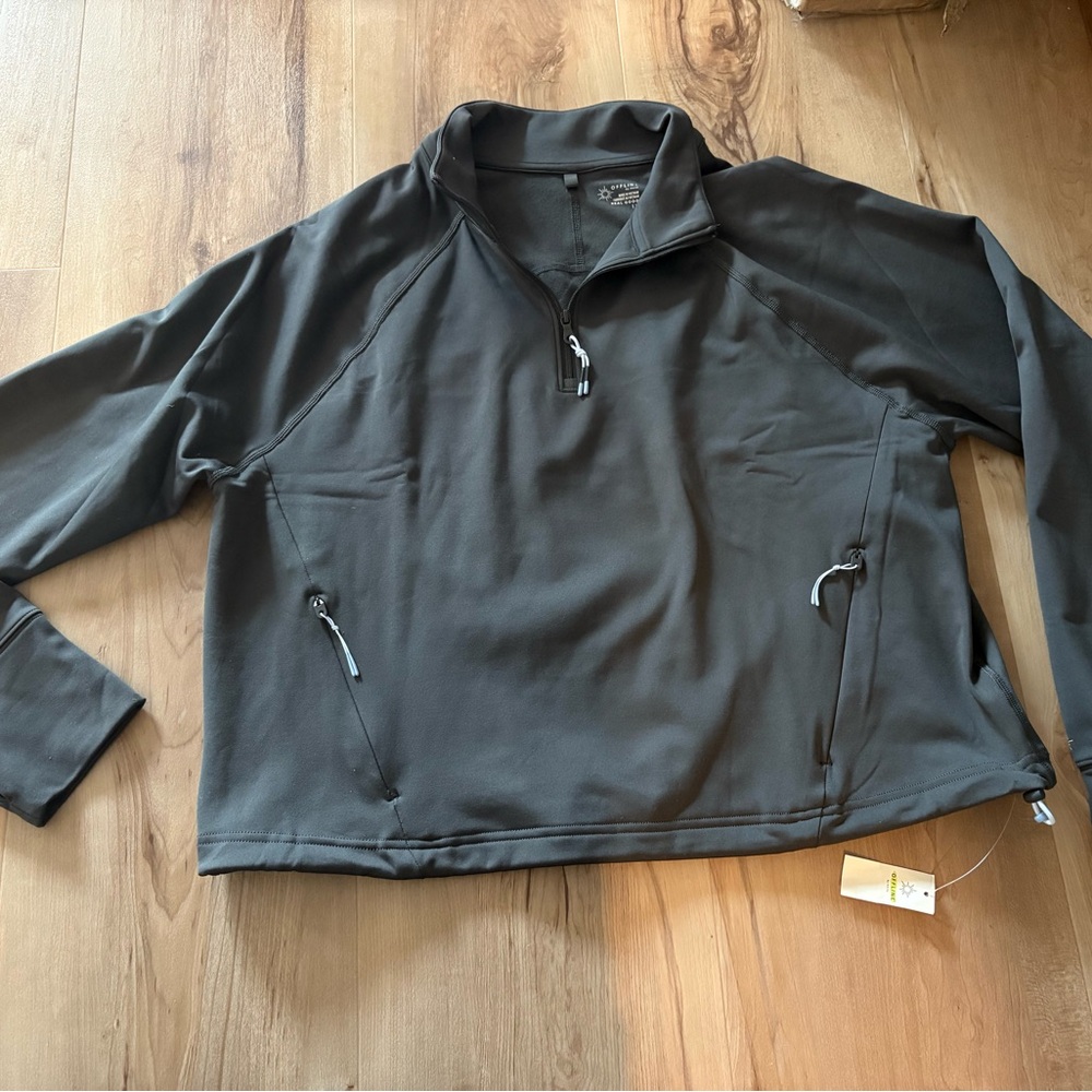 Gray Quarter-Zip Pullover NWT - image 1